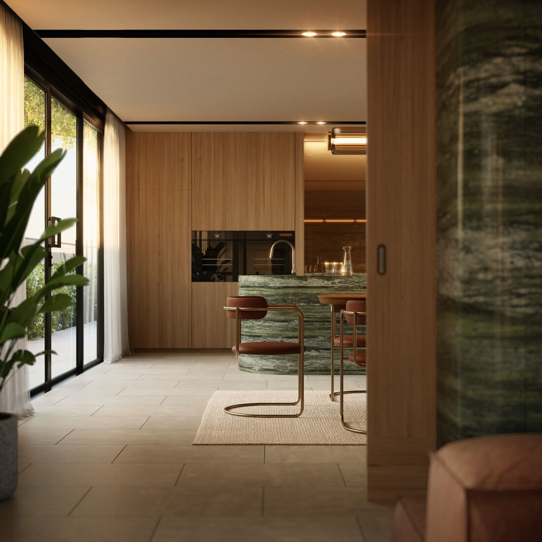 Rooftop private dining lounge, artist impression