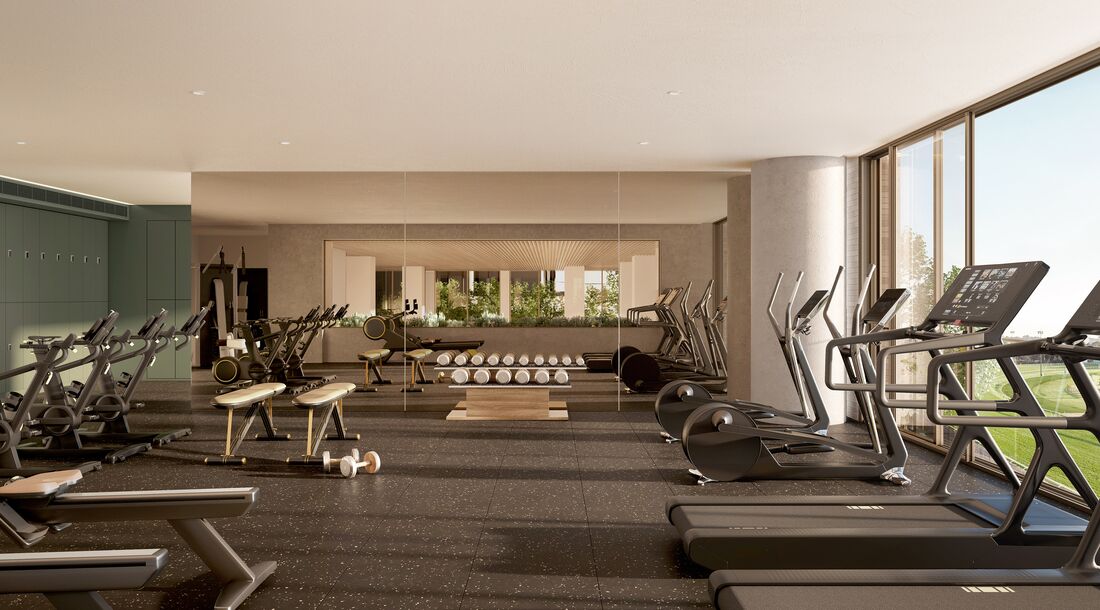 Residents gym with racecourse views, artist impression